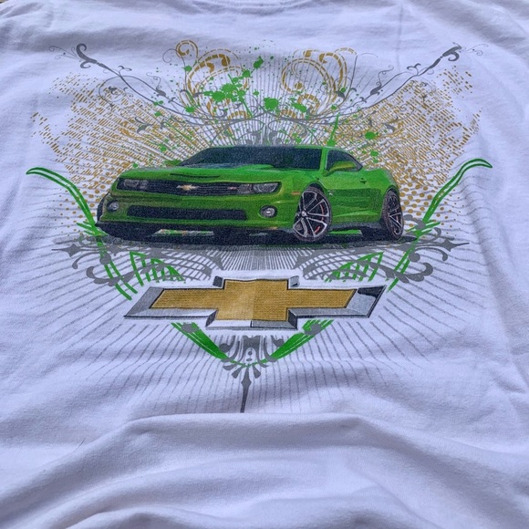 💛 Rare Vintage Chevrolet Green Camaro Graphic Tee | Gildan XL Thraahed - Picture 6 of 9